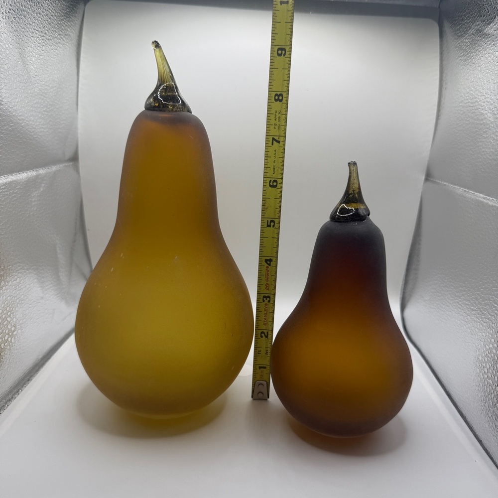 Elegant Glass Pear Sculpture Set - Amber and rust

Art deco - Picture 7 of 8